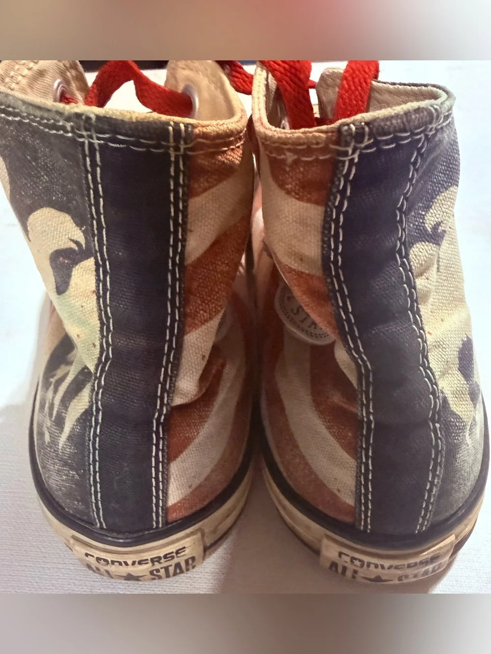 Beloved Converse High Top Sneakers Red, White, Blue #American #Eagle